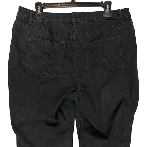 Venezia Jeans Womens 2 Petite Black Denim Stretch High-Rise Bootcut Leg Classic - Picture 7 of 14